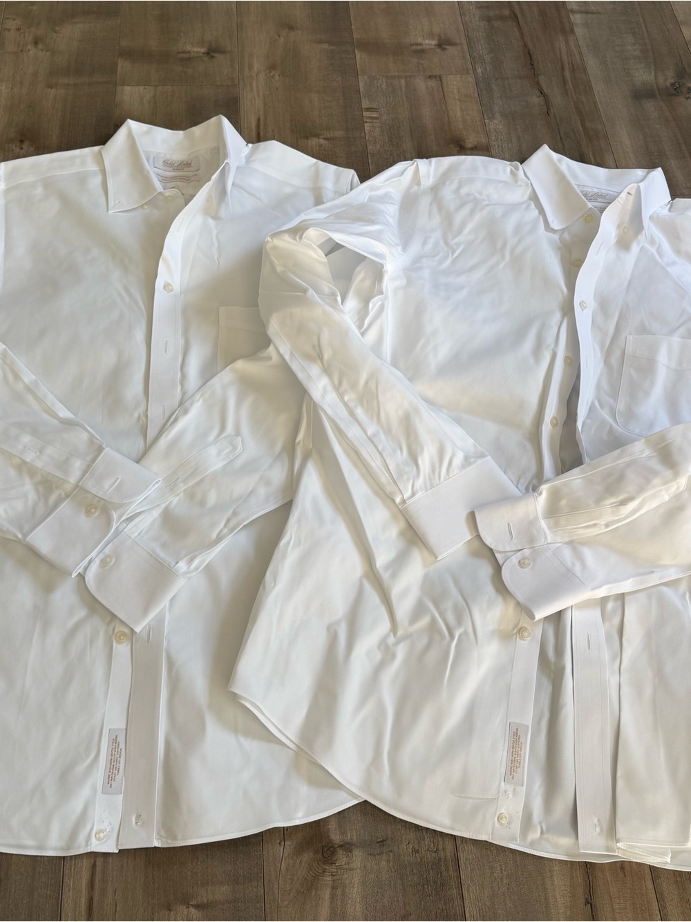 2 Roundtree & Yorke Gold Label White Button Down 16.5 35 Slim Fit Non-Iron Shirt